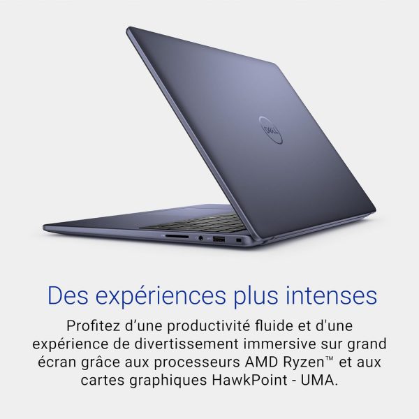 Dell Inspiron 16 5645 Ordinateur Portable, Processeur AMD Ryzen 7-8840U, Écran 16'' FHD+, 16Go RAM, 1 To SSD, Graphique AMD UMA, Windows 11 Home - Clavier rétroéclairé Français