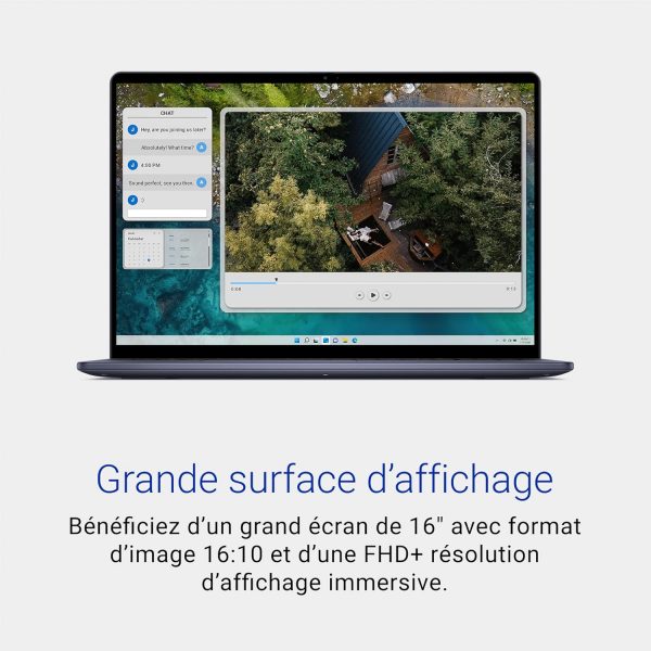 Dell Inspiron 16 5645 Ordinateur Portable, Processeur AMD Ryzen 7-8840U, Écran 16'' FHD+, 16Go RAM, 1 To SSD, Graphique AMD UMA, Windows 11 Home - Clavier rétroéclairé Français