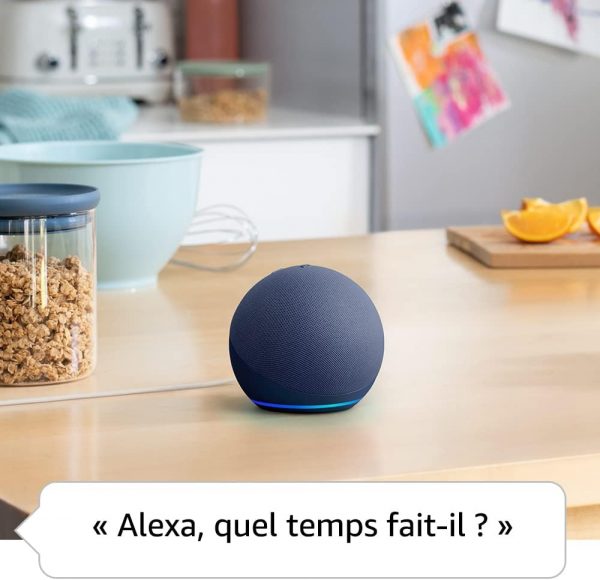 Echo Dot (5e génération, modèle 2022) | Enceinte connectée Bluetooth et Wi-Fi au son puissant encore plus imposant, avec Alexa | Bleu marine