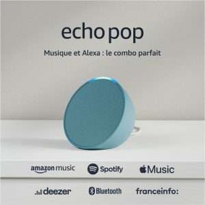 Echo Pop | Enceinte connectée Bluetooth et Wi-Fi compacte au son riche, avec Alexa | Vert canard