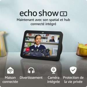 Echo Show 8 (3e génération, modèle 2023) | Écran tactile HD connecté avec son spatial, hub connecté intégré et Alexa | Anthracite