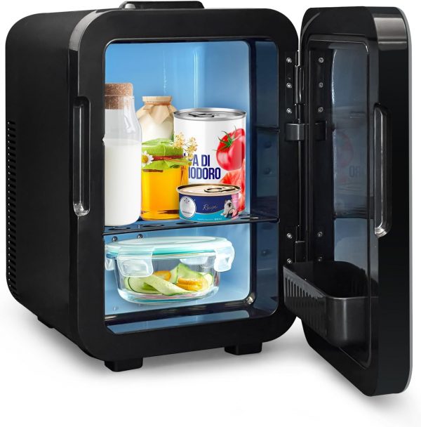 Enventor Mini Frigo 10L, 220V/12V, Refroidisseur et Réchauffeur, Mini Réfrigérateur Portable avec Affichage LCD de la Température, pour Voiture, Voyage, Cosmétiques, Boissons