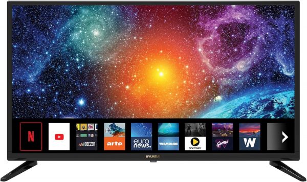 HYUNDAI Smart Netflix TV LED 32 Pouces (80cm) - Haute Définition - Triple Tuner - WiFi Youtube - HDMI x2 - USB multimédia 2.0 x2 - Screencast - Sortie Casque et Optique - CI+