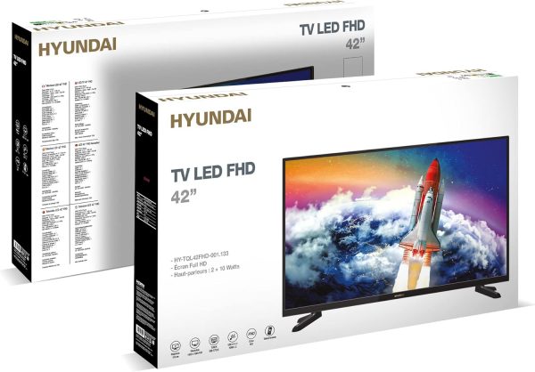 HYUNDAI TV LED 42 Pouces (105 cm) - Full HD - Triple Tuner - HDMI x2 - USB 2.0 x2 - Sortie Casque CI+ Sortie coaxiale