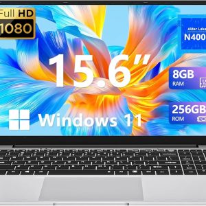 Insoluxia Ordinateur Portable 15,6", Windows 11 PC Portable Celeron N4000 CPU, PC Portable 8Go LPDDR4 256Go SSD, Ordinateur Portable avec écran IPS 1080P rotatif à 180°, WiFi +...