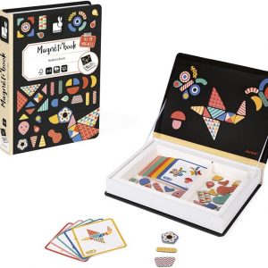 Janod - Magneti'Book Moduloform - Jeu Éducatif Magnétique 43 Pièces - Dès 3 Ans, J02720, Noir