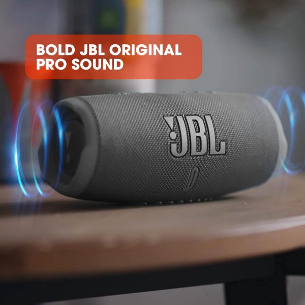 JBL Charge 5 – Enceinte portable Bluetooth avec chargeur intégré – Son puissant et basses profondes – Autonomie de 20 heures – Étanche à l’eau et à la poussière – Noir