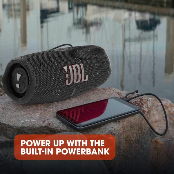 JBL Charge 5 – Enceinte portable Bluetooth avec chargeur intégré – Son puissant et basses profondes – Autonomie de 20 heures – Étanche à l’eau et à la poussière – Noir