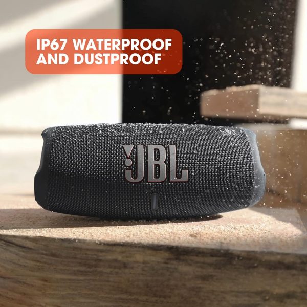 JBL Charge 5 – Enceinte portable Bluetooth avec chargeur intégré – Son puissant et basses profondes – Autonomie de 20 heures – Étanche à l’eau et à la poussière – Noir