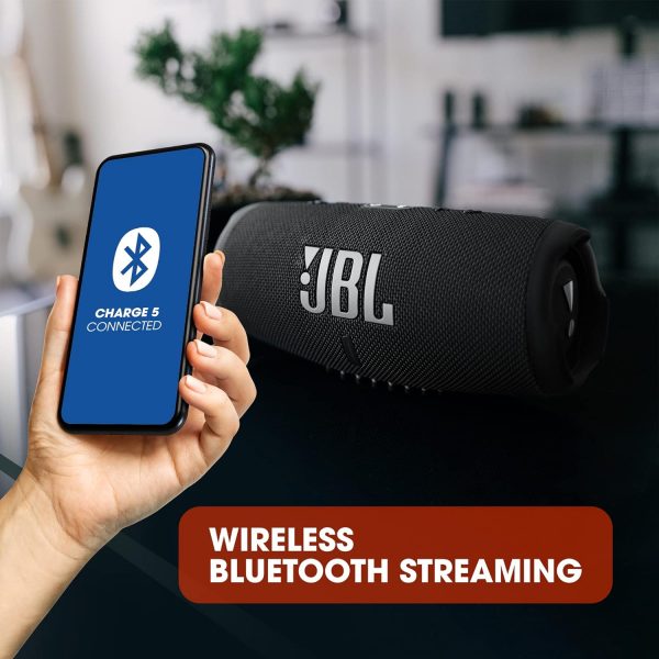 JBL Charge 5 – Enceinte portable Bluetooth avec chargeur intégré – Son puissant et basses profondes – Autonomie de 20 heures – Étanche à l’eau et à la poussière – Noir