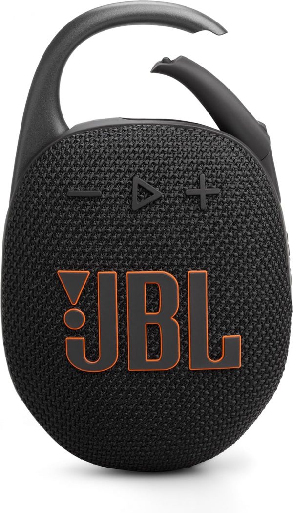 JBL Clip 5, enceinte Bluetooth ultra-portable, mousqueton intégré, son JBL Pro, basses percutantes, 12 heures d'autonomie, fonction Playtime Boost, résistante à l'eau et à la...