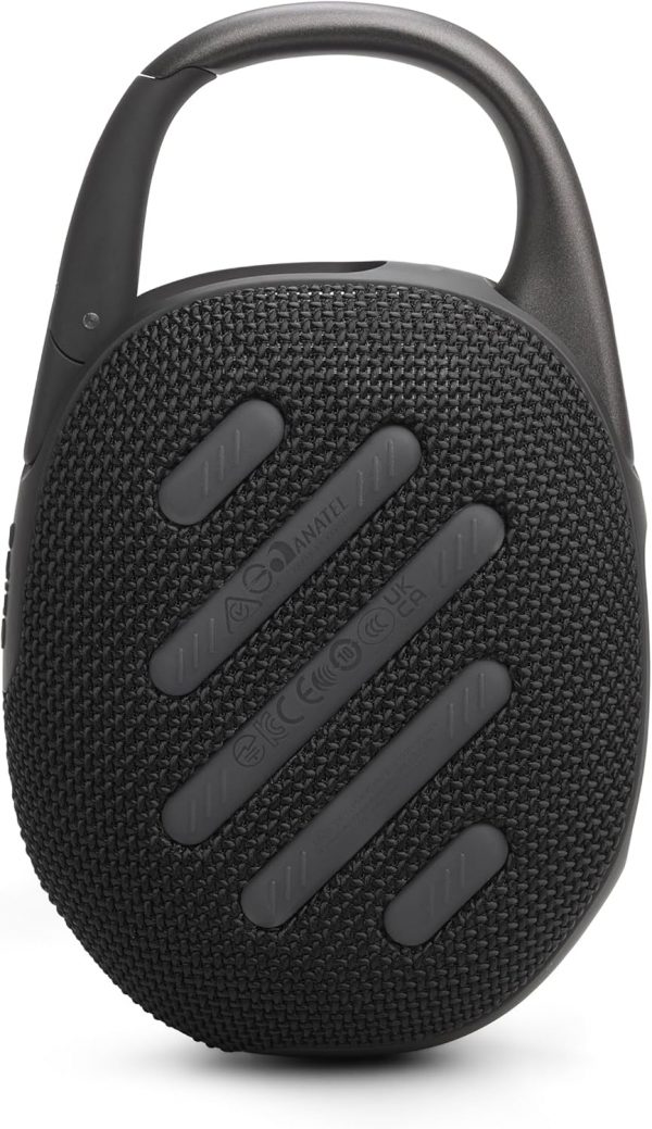 JBL Clip 5, enceinte Bluetooth ultra-portable, mousqueton intégré, son JBL Pro, basses percutantes, 12 heures d'autonomie, fonction Playtime Boost, résistante à l'eau et à la...