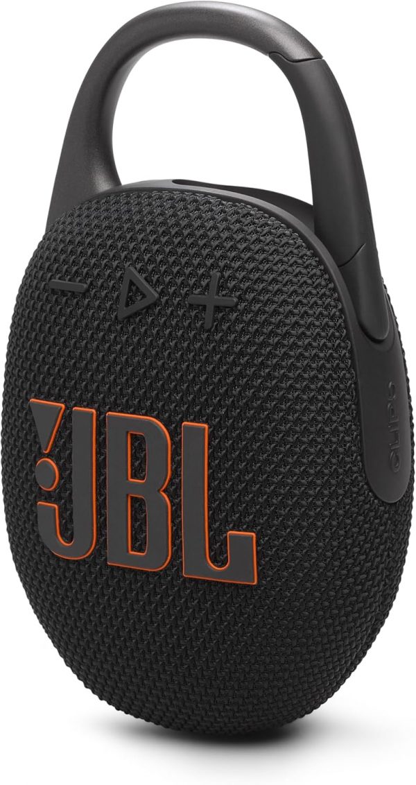 JBL Clip 5, enceinte Bluetooth ultra-portable, mousqueton intégré, son JBL Pro, basses percutantes, 12 heures d'autonomie, fonction Playtime Boost, résistante à l'eau et à la...