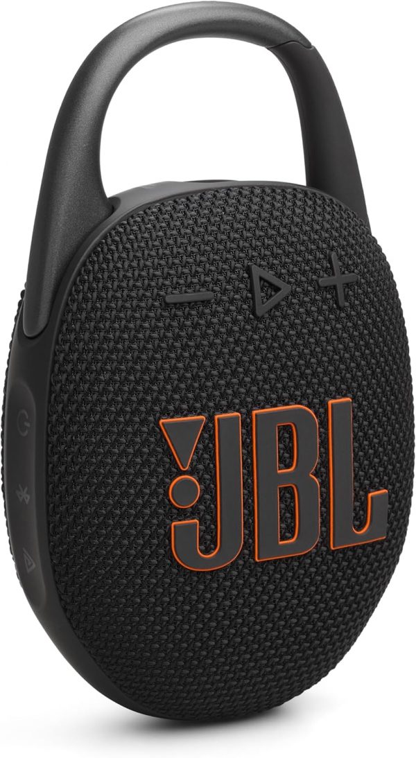 JBL Clip 5, enceinte Bluetooth ultra-portable, mousqueton intégré, son JBL Pro, basses percutantes, 12 heures d'autonomie, fonction Playtime Boost, résistante à l'eau et à la...