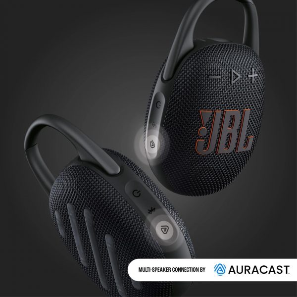 JBL Clip 5, enceinte Bluetooth ultra-portable, mousqueton intégré, son JBL Pro, basses percutantes, 12 heures d'autonomie, fonction Playtime Boost, résistante à l'eau et à la...