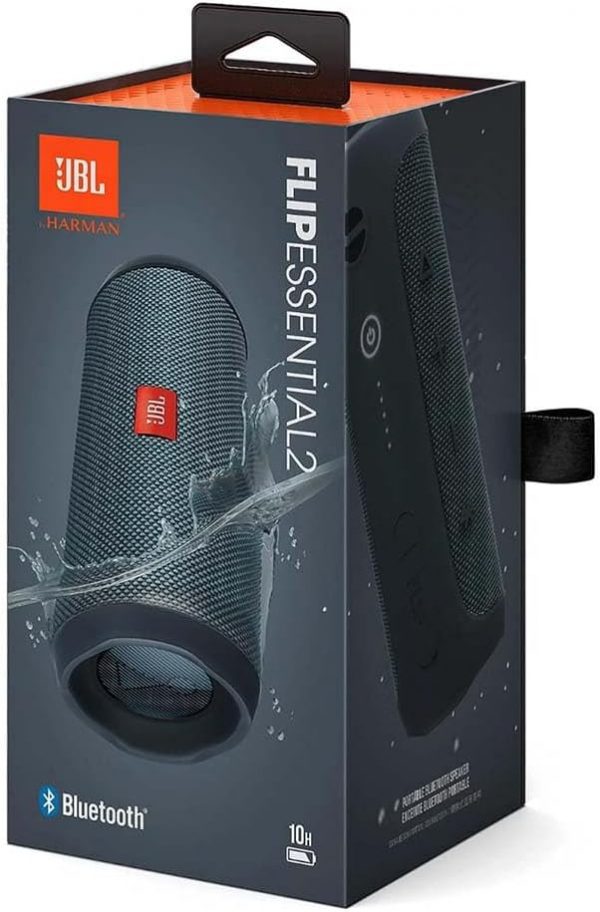 JBL Flip Essential 2 Enceinte Bluetooth portable avec batterie rechargeable, Étanchéité IPX7, Autonomie de 10h, Noir