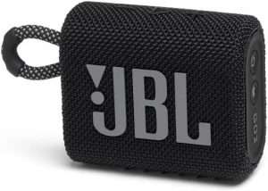 JBL GO 3 – Enceinte Bluetooth portable et légère, aux basses intenses et au style audacieux – Étanche à l’eau et à la poussière – Autonomie de 5 heures – Noir