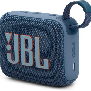 JBL GO 4, Enceinte Bluetooth ultra-portable, son JBL Pro, basses percutantes, 7 heures d'autonomie, fonction Playtime Boost, résistante à l'eau et à la poussière IP67, en bleu