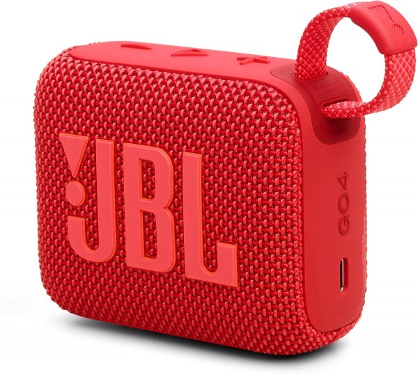 JBL GO 4, Enceinte Bluetooth ultra-portable, son JBL Pro, basses percutantes, 7 heures d'autonomie, fonction Playtime Boost, résistante à l'eau et à la poussière IP67, en bleu