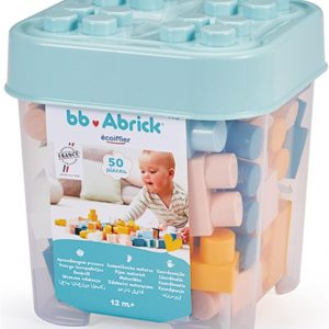 Jouets Ecoiffier - 7916 - Mes premières Briques - BB Abrick - Jeu d'éveil - 50 pièces - À partir de 12 mois - Origine France Garantie, Pastel