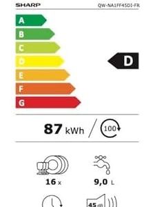 Lave-vaisselle SHARP 60 cm QWNA1FF45DI