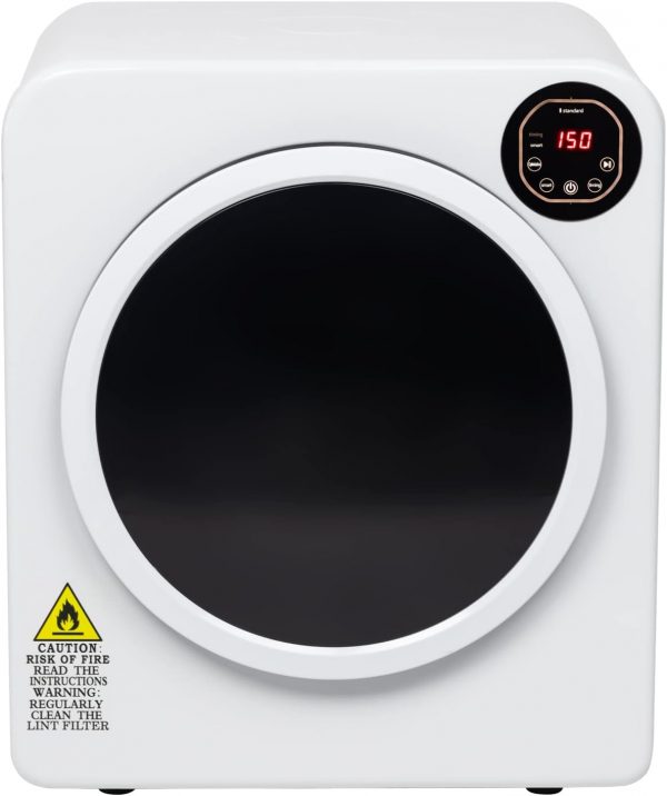 LEADZM sèche-linge à pompe à chaleur, sèche-linge à évacuation compact 1500W 6KG avec affichage LED pour différents modes de séchage, sèche-linge portable pour