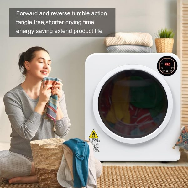 LEADZM sèche-linge à pompe à chaleur, sèche-linge à évacuation compact 1500W 6KG avec affichage LED pour différents modes de séchage, sèche-linge portable pour