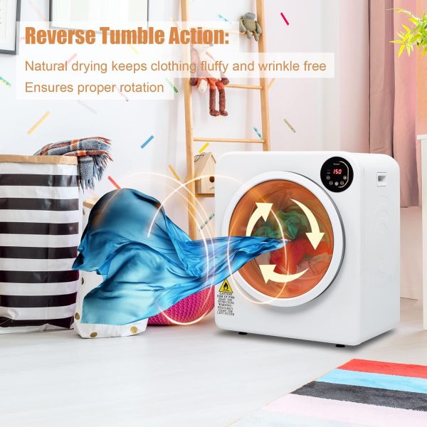 LEADZM sèche-linge à pompe à chaleur, sèche-linge à évacuation compact 1500W 6KG avec affichage LED pour différents modes de séchage, sèche-linge portable pour