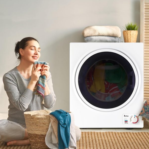 LEADZM sèche-linge, sèche-linge à évacuation compact 850W 2.5KG avec affichage pour différents modes de séchage, sèche-linge portable pour appartements, maisons, dortoirs