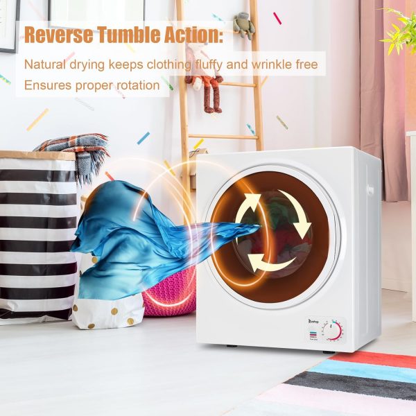 LEADZM sèche-linge, sèche-linge à évacuation compact 850W 2.5KG avec affichage pour différents modes de séchage, sèche-linge portable pour appartements, maisons, dortoirs