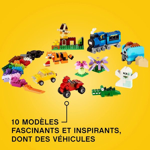 LEGO 10696 Classic La Boîte de Briques Créatives, Jouet et Ensemble de Rangement avec Briques, Roues, Fenêtres, Idée Cadeau Anniversaire, Enfants 4 Ans