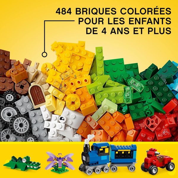 LEGO 10696 Classic La Boîte de Briques Créatives, Jouet et Ensemble de Rangement avec Briques, Roues, Fenêtres, Idée Cadeau Anniversaire, Enfants 4 Ans