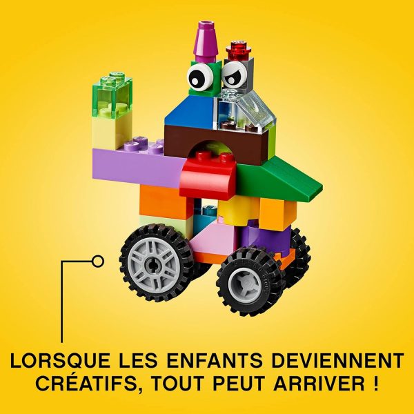 LEGO 10696 Classic La Boîte de Briques Créatives, Jouet et Ensemble de Rangement avec Briques, Roues, Fenêtres, Idée Cadeau Anniversaire, Enfants 4 Ans