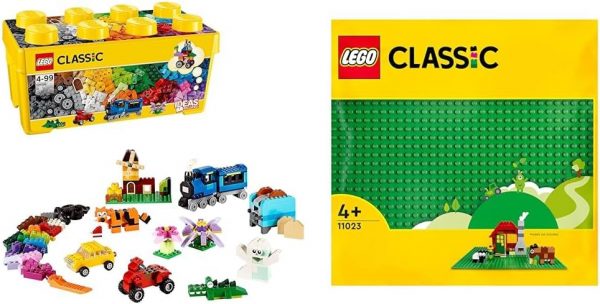 LEGO 10696 Classic La Boîte de Briques Créatives, Jouet et Ensemble de Rangement avec Briques, Roues, Fenêtres, Idée Cadeau Anniversaire, Enfants 4 Ans