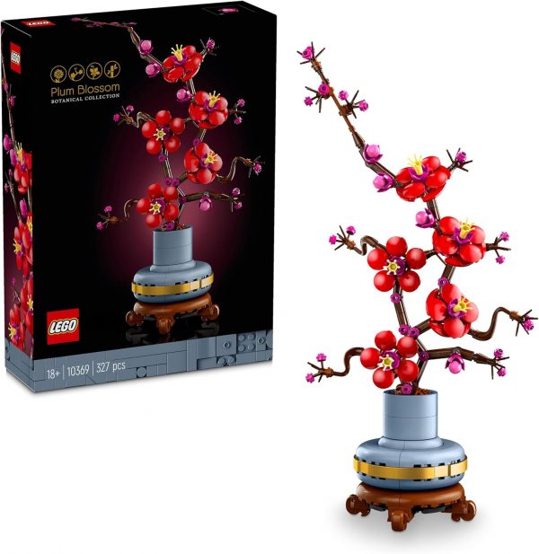 Lego Icons Les Fleurs de Prunier - Décoration Florale - Plante sans Entretien à Offrir - Set de Construction de la Collection Botanique pour Adultes - Activité relaxante pour