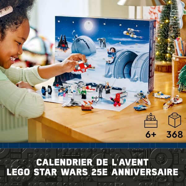 LEGO Star Wars Le Calendrier de l’Avent 2024 - 18 Petites Constructions à Collectionner - 6 Personnages - Idée de Cadeau de Noël pour Enfants dès 6 Ans Fans de la Guerre des...