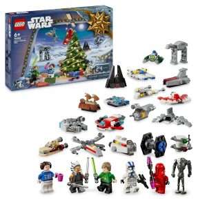 LEGO Star Wars Le Calendrier de l’Avent 2024 - 18 Petites Constructions à Collectionner - 6 Personnages - Idée de Cadeau de Noël pour Enfants dès 6 Ans Fans de la Guerre des...