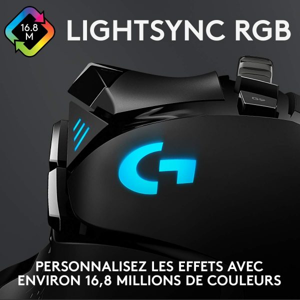 Logitech G502 HERO Souris Gamer Filaire Haute Performance, Capteur Gaming HERO 25K, 25 600 PPP, RVB, Poids Ajustable, 11 Boutons Programmables, Mémoire Intégrée, PC/Mac - Noire