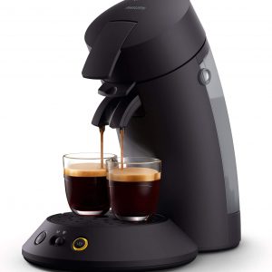 Machine à café à dosettes Philips SENSEO Original Plus, Crema Plus, Sélecteur d'intensité, Technologie Booster d'arômes, Produit vert, Noir intense (CSA210/61)