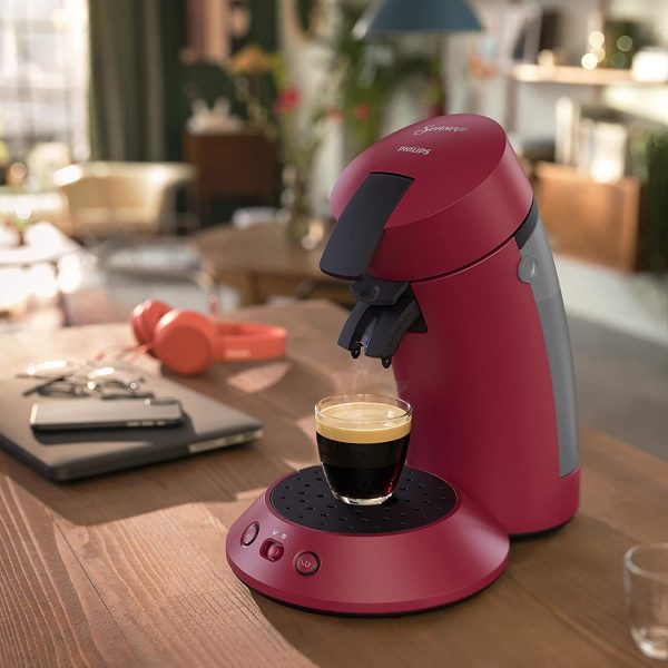 Machine à café à dosettes Philips SENSEO Original Plus, Crema Plus, Sélecteur d'intensité, Technologie Booster d'arômes, Produit vert, Noir intense (CSA210/61)