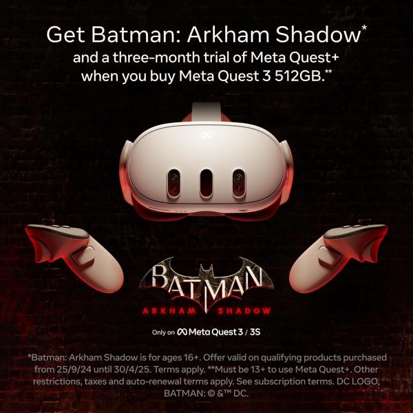 Meta Quest 3 512 Go – Le plus puissant des Quest – L’expérience ultime de réalité mixte – Batman: Arkham Shadow et 3 mois d’essai de Meta Quest+ inclus