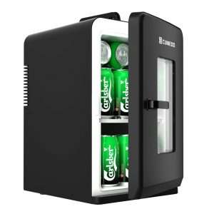 Mini frigo de chambre Cumeod, 15L / 21 canettes de 330 ml, 12V DC/220V AC, petit frigo cosmétique avec fonction chaud/froid pour aliments, boissons, cosmétiques, mode Max et ECO...