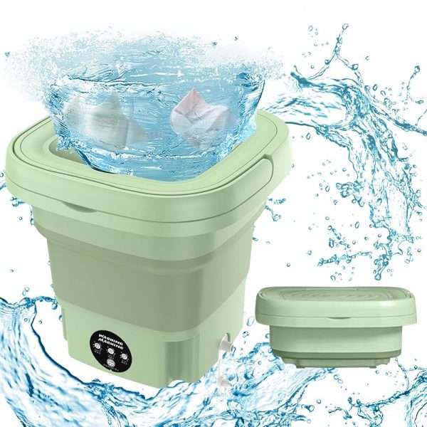 Mini machine à laver portable 8L, mini machine à laver pliable avec essorage, seau à linge pliable, lave-linge mobile, pour les sous-vêtements, chaussettes et petits objets