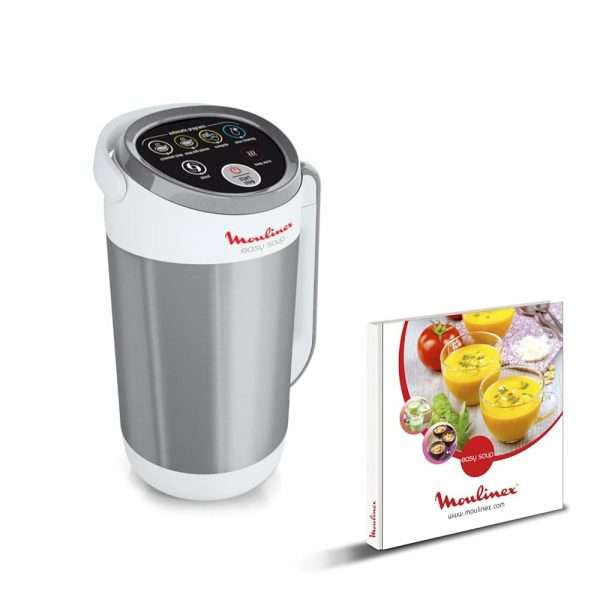 Moulinex Blender chauffant, 1000 W, Capacité 1,2 L, 5 programmes automatiques, Double paroi, Soupe, Velouté, Compote, Smoothie, Maintien au Chaud, Easy Soup argent LM841110