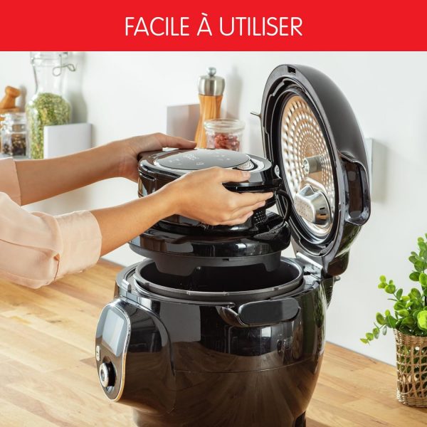 Moulinex Extra Crisp Cookeo, couvercle friteuse à air, recettes croustillantes, cuisson sans huile, 4 programmes, température réglable, compatible avec les Cookeo 6 L, noir...