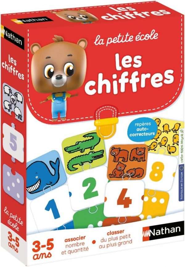 Nathan - La Petite École, Les Chiffres - Associer Nombre et Quantité - Apprendre À Compter - Jeu Éducatif - Coffret De 6 Jeux Progressifs - Pour Enfants de 3 à 5 ans