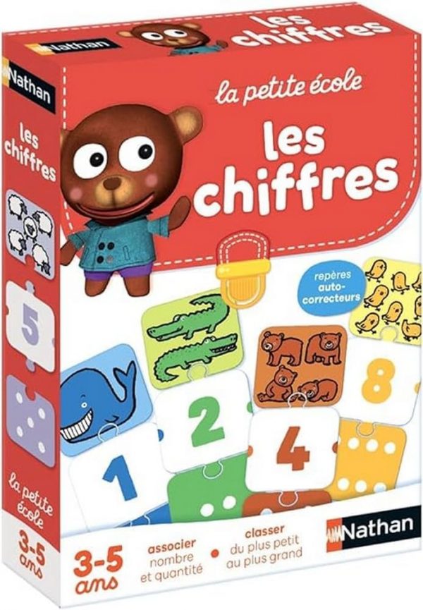 Nathan - La Petite École, Les Chiffres - Associer Nombre et Quantité - Apprendre À Compter - Jeu Éducatif - Coffret De 6 Jeux Progressifs - Pour Enfants de 3 à 5 ans