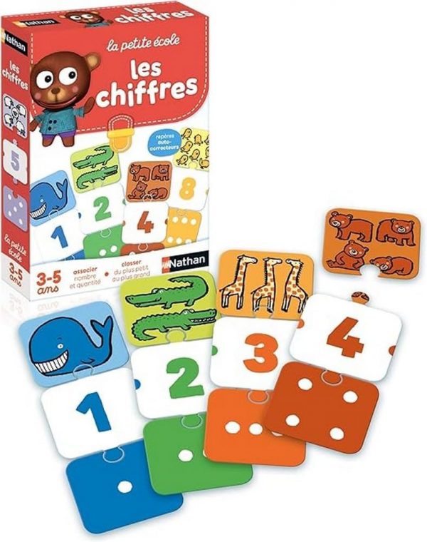 Nathan - La Petite École, Les Chiffres - Associer Nombre et Quantité - Apprendre À Compter - Jeu Éducatif - Coffret De 6 Jeux Progressifs - Pour Enfants de 3 à 5 ans