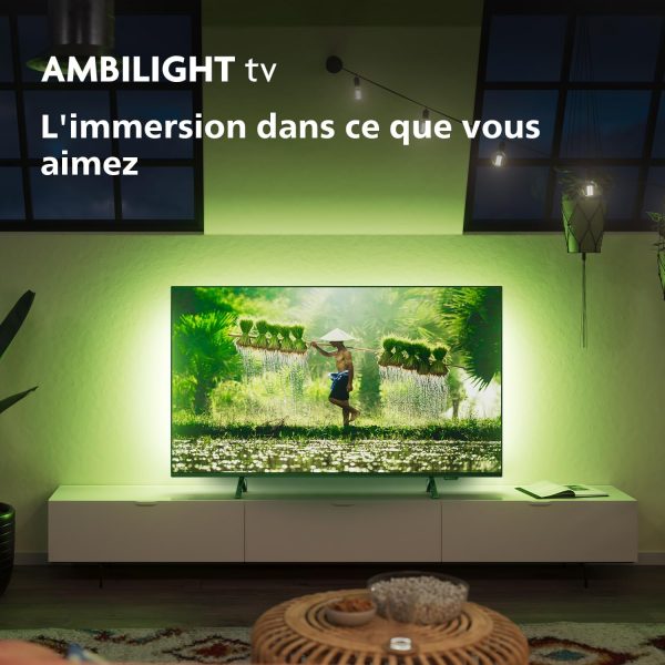 Philips Ambilight 50PUS8309 Téléviseur Intelligent LED 4K - Écran de 50 Pouces avec Plate-forme Pixel Precise Ultra HD, Titan OS et Son Dolby Atmos, Fonctionne avec l'Assistant...