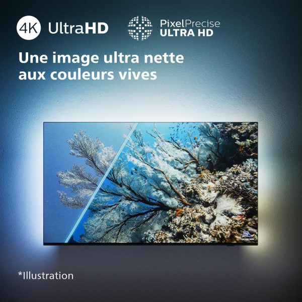 Philips Ambilight 50PUS8309 Téléviseur Intelligent LED 4K - Écran de 50 Pouces avec Plate-forme Pixel Precise Ultra HD, Titan OS et Son Dolby Atmos, Fonctionne avec l'Assistant...